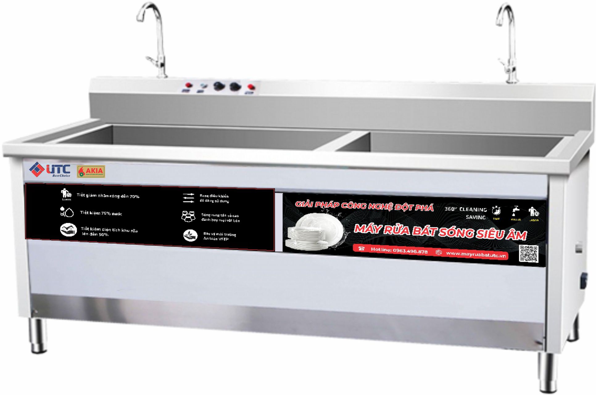 Máy Rửa Bát Siêu Âm Công Nghiệp UTC- 2400HD